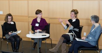 Judy Benjamin, Els de Graauw, Annika Hinze, and Jennifer Gordon discuss immigration at Fordham's School of Law