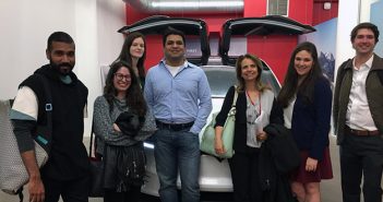 Shlomit Yanisky-Ravid and students at Tesla offices in New York City.