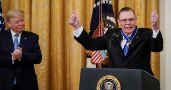Retired General Jack Keane receives the Medal of Freedom from President Trump at the White House