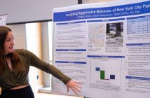 A student presents her research