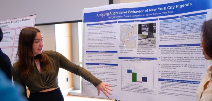 A student presents her research